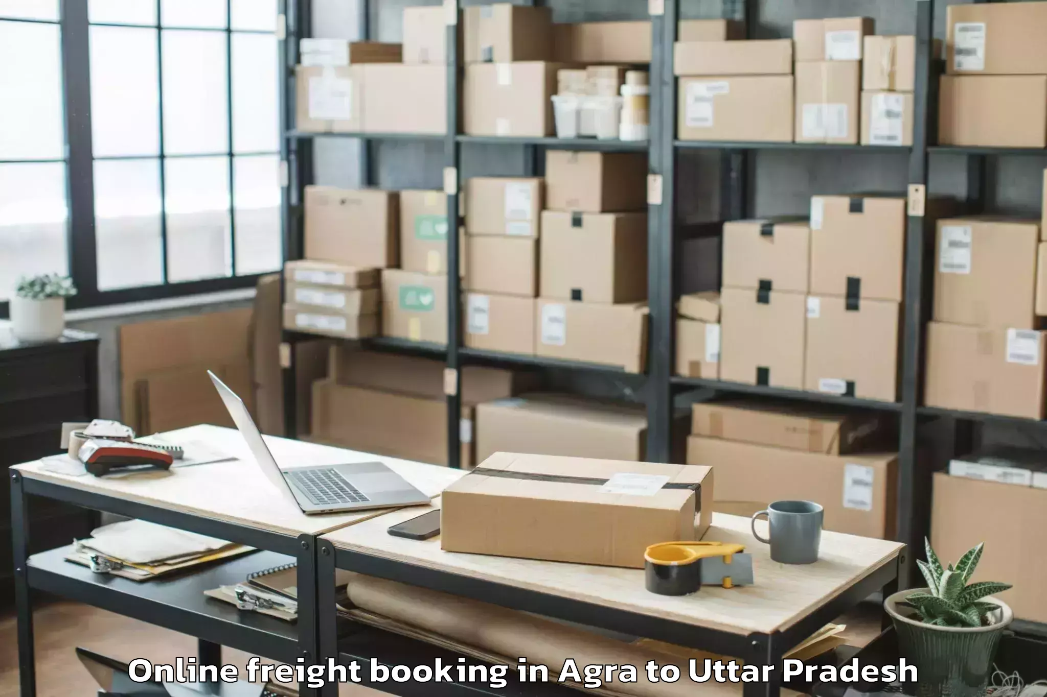 Reliable Agra to Maniar Online Freight Booking